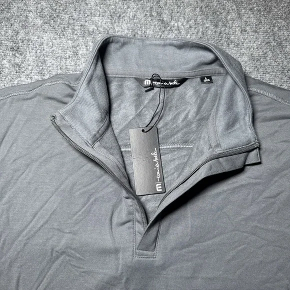 Travis Mathew Newport 1/4 Zip Fleece Mens Large Shade Gray Golf Embroidered NEW - Picture 6 of 14
